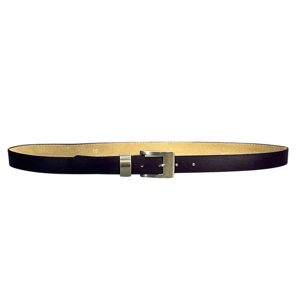 Gorgeous 90s Preppy Dressy Purple Belt Brushed Nickel Buckle Women 33